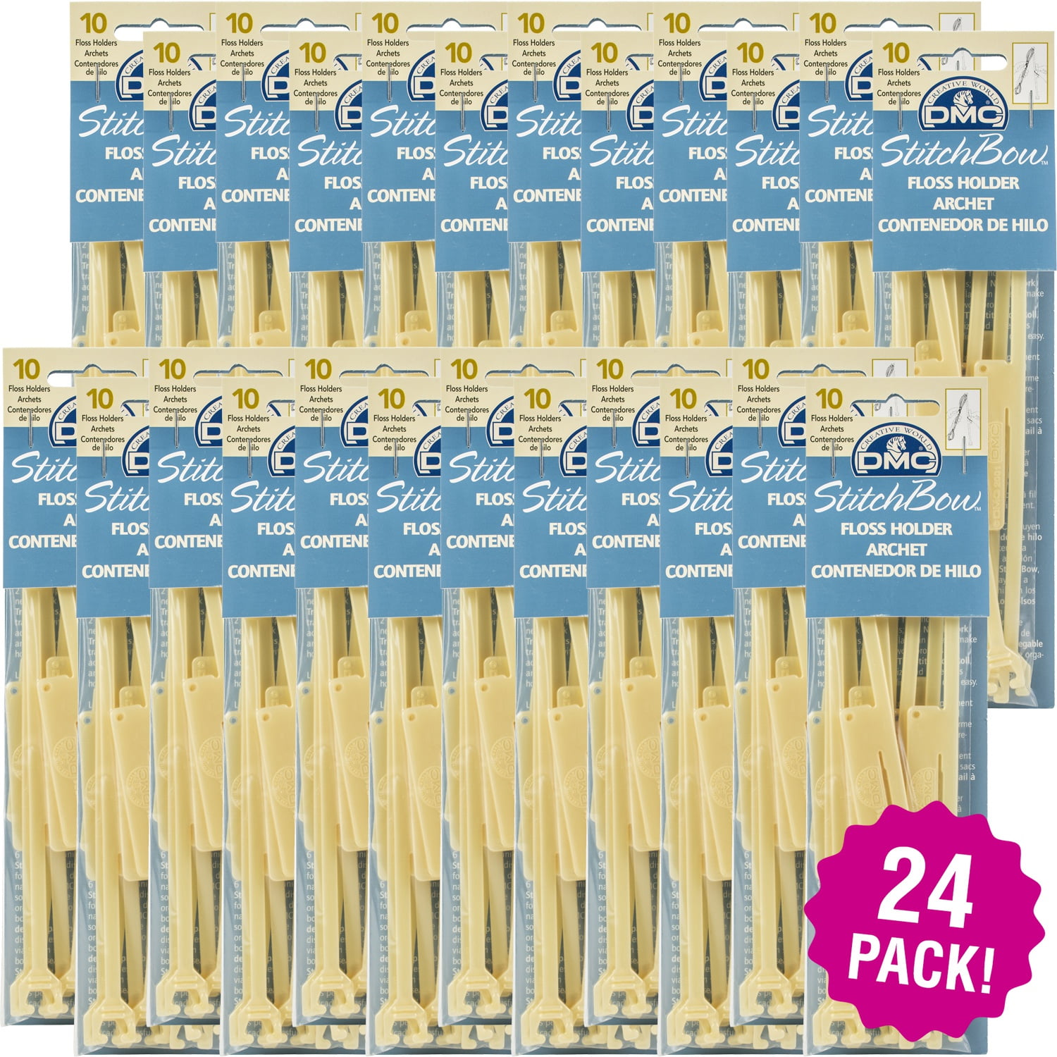 DMC StitchBow Floss Holders 10 count, Multipack of 24