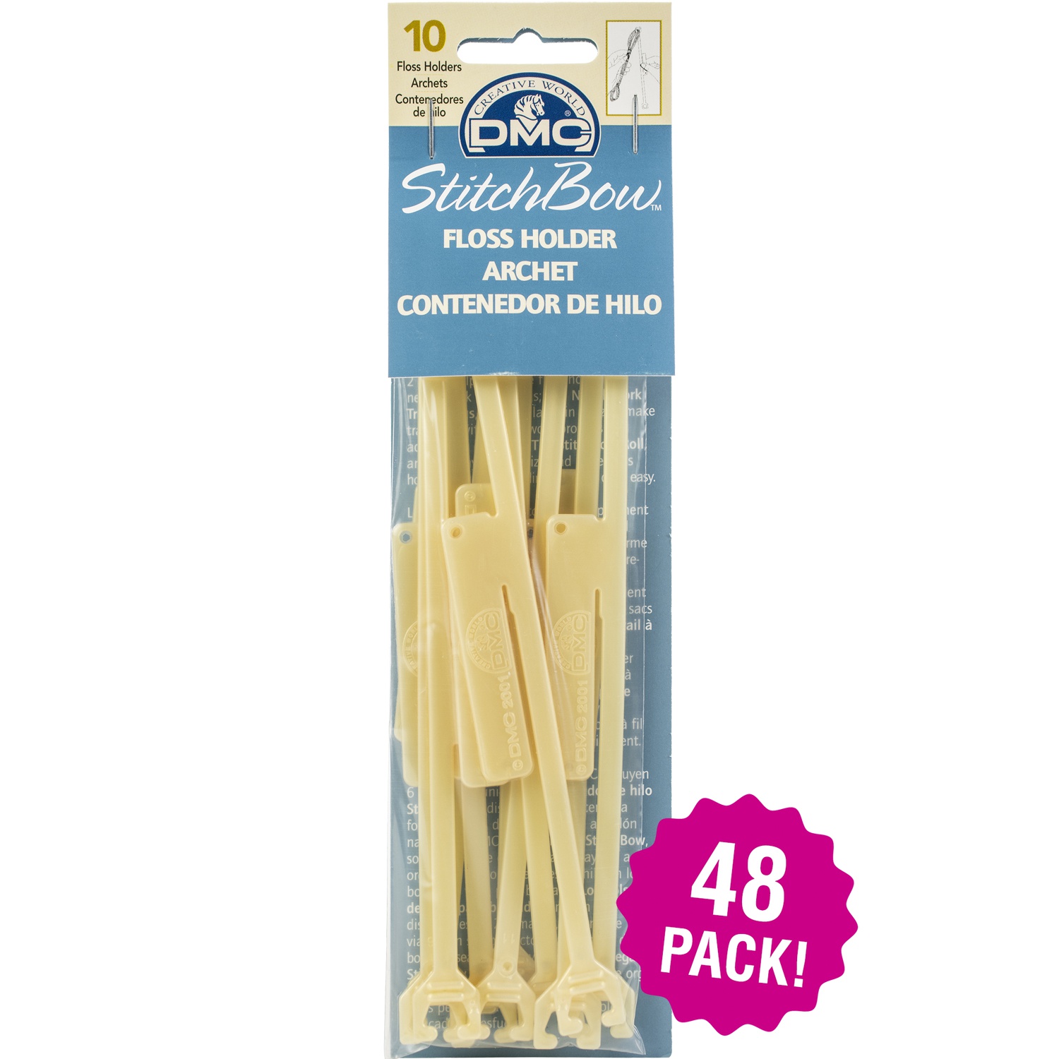 DMC StitchBow Floss Holders 10 count, Multipack of 48