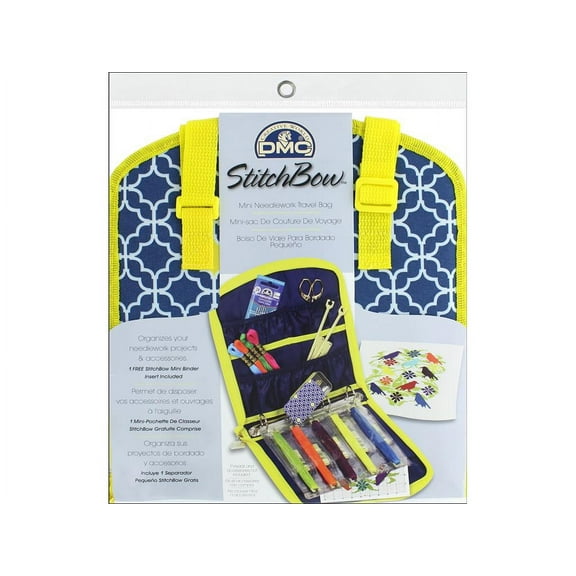 DMC StitchBow Mini Needlework Travel Bag Navy &Wht