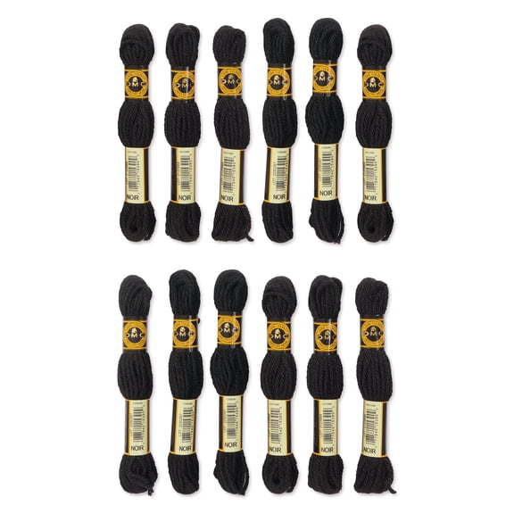 DMC Tapestry Wool - Ebony, 8 m, Set of 12