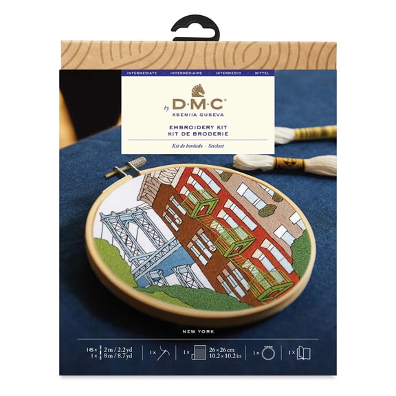DMC The Designer Collection Embroidery Kits - New York by Kseniia Guseva, Intermediate