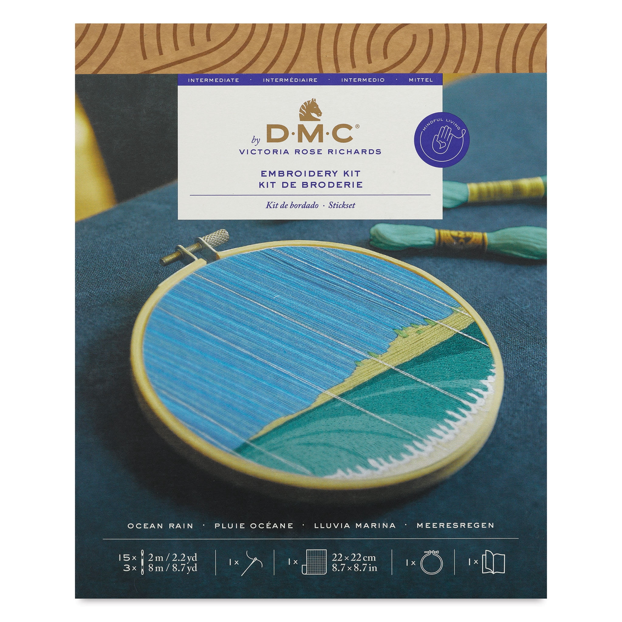 DMC The Designer Collection Embroidery Kits - “Ocean Rain” by Victoria Rose Richards, Intermediate