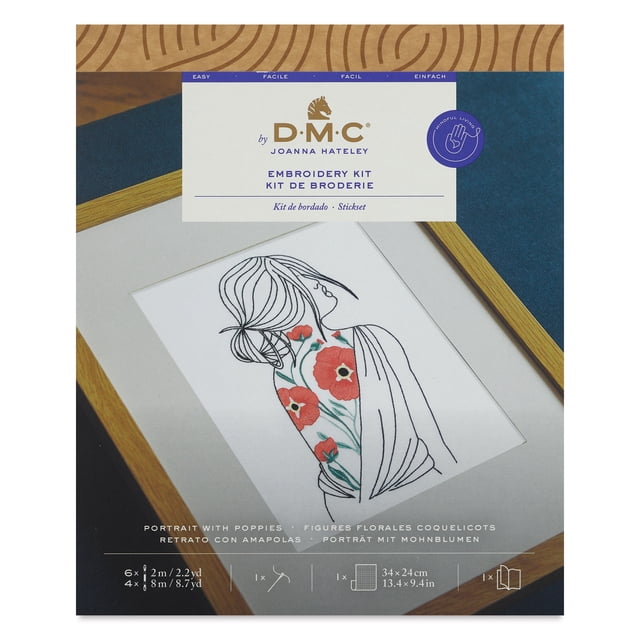 DMC The Designer Collection Embroidery Kits - “Portrait with Poppies ...