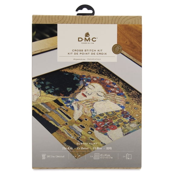 DMC The Masters Collection Cross Stitch Kit - The Kiss by Gustav Klimt, Belvedere Museum