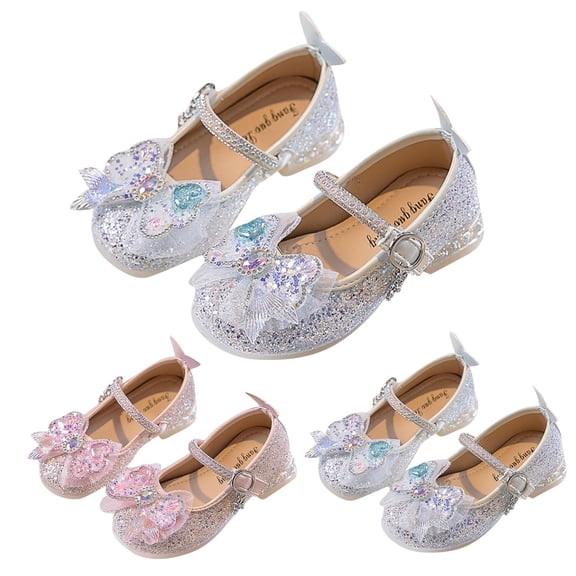 DMDUOU Baby Mary Jane Flats for Girls with Bowknot Cotton Anti Skid Sole Infant First Walker Princess Dress Crib Wedding Shoes Pink 26