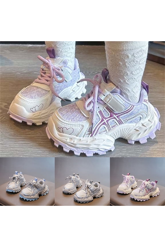 Girls Breathable Sneakers Lace up Tennis Running Shoes Comfortable Non Slip Casual Lightweight Walking Shoes Blue 26