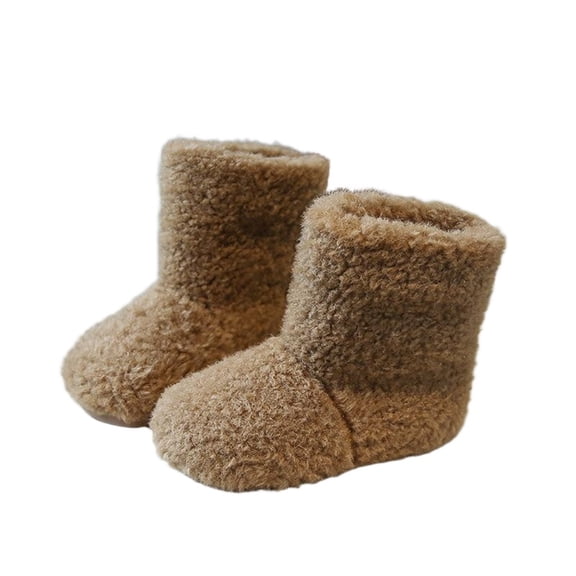 DMDUOU Girls Floor Boots Warm Indoor Slippers Warm Bootie Sock Home Ankle High Boots Noiseless Flat Non-Slip Shoes Yellow 23