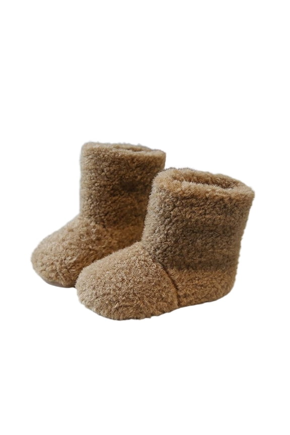 Girls Floor Boots Warm Indoor Slippers Warm Bootie Sock Home Ankle High Boots Noiseless Flat Non-Slip Shoes Yellow 26