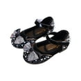 thumbnail image 1 of DMDUOU Girls Glitter Mary Jane Dress Shoes Baby Toddler Slip-on School Princess Ballerina Flats for Wedding Party Prom Black 7 Years, 1 of 5