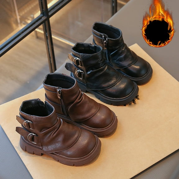 DMDUOU Girls Knee High Boots Winter Warm Riding Boots with Side Zipper Fashion School Shoes Comfortable Tall Boots Black 26