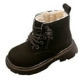 thumbnail image 1 of DMDUOU Infant Boots Boy Autumn Winter Comfort Boots Lace-Up Work Boots High Top Ankle Shoes for Baby Girls Black 6.5-7Years, 1 of 5