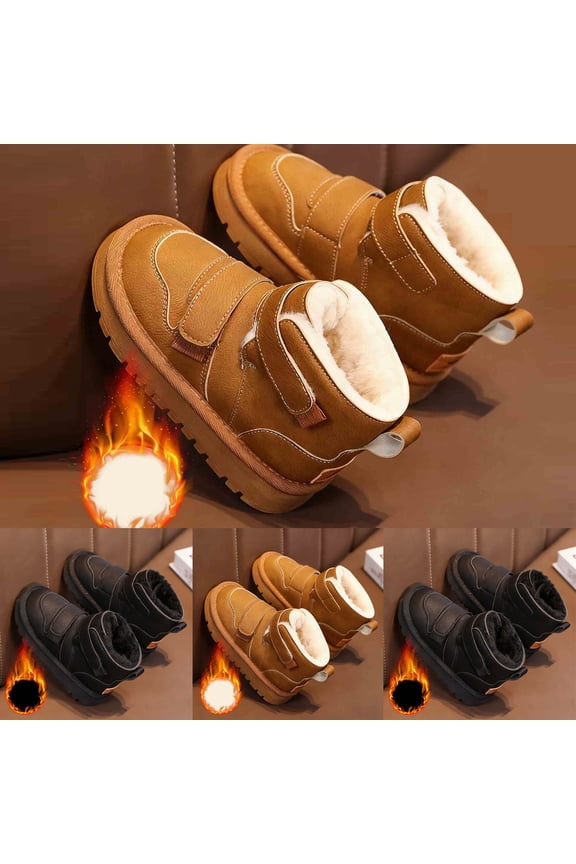 Ladies Thick Soled Plus Suede Edging Snow Boots for Fall and Winter Fashion Comfortable Outdoor Footwear Black 27