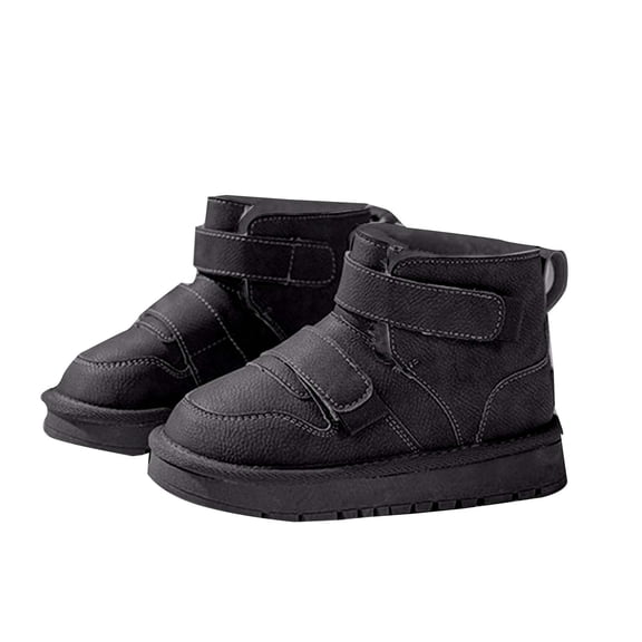 DMDUOU Ladies Thick Soled Plus Suede Edging Snow Boots for Fall and Winter Fashion Comfortable Outdoor Footwear Black 33