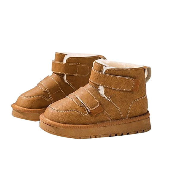 DMDUOU Ladies Thick Soled Plus Suede Edging Snow Boots for Fall and Winter Fashion Comfortable Outdoor Footwear Yellow 36