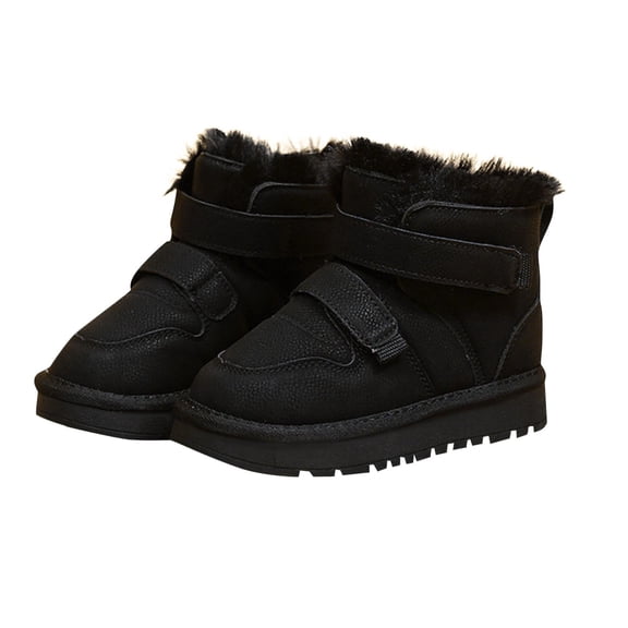DMDUOU Snow Boots Infant Boy Girl Winter Boots Nonslip Lightweight Outdoor Warm Shoes for Cold Weather Black 27