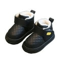 thumbnail image 1 of DMDUOU Toddler Snow Boots Boys Girls Waterproof Winter Outdoor Shoes Warm Faux Fur Ankle Booties with Slip Resistant Sole Black 28, 1 of 8
