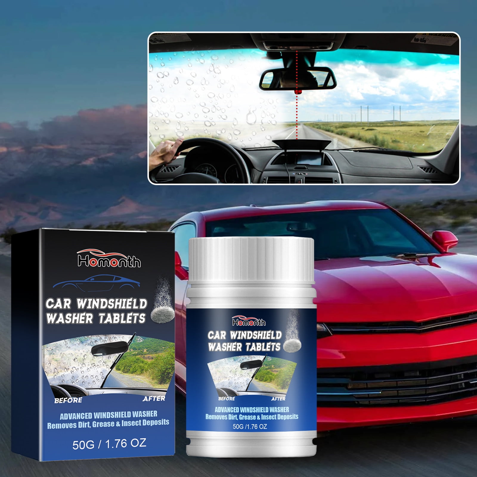 DMDUOU Windshield Cleaner,Windshield Cleaning Effervescent Tablets