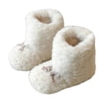 thumbnail image 1 of DMDUOU Women's Comfort Warm Faux Fleece Fuzzy Ankle Bootie Slippers Plush Lining Slip-on House Shoes Anti-Slip Sole Indoor/Outdoor Beige 29, 1 of 9
