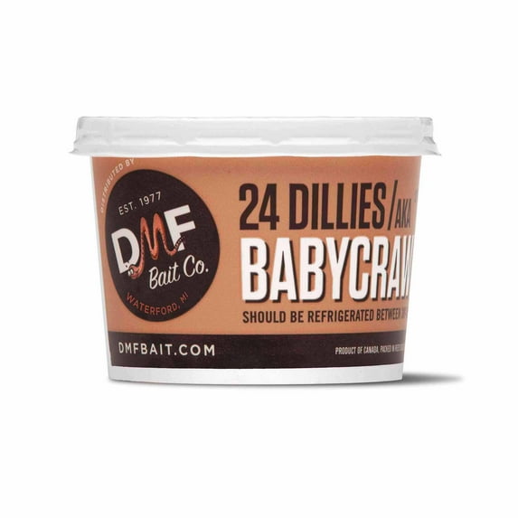 DMF Bait Co. Baby Crawlers, Live Fishing Bait, 24 Ct
