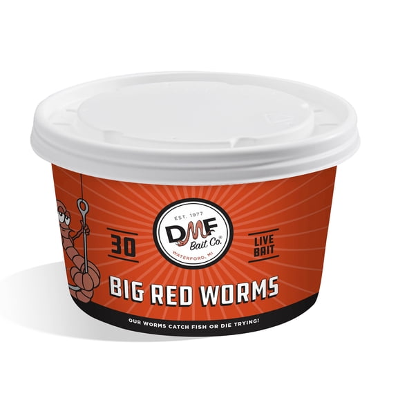 DMF Bait Big Red Worms Bait, 30 Count