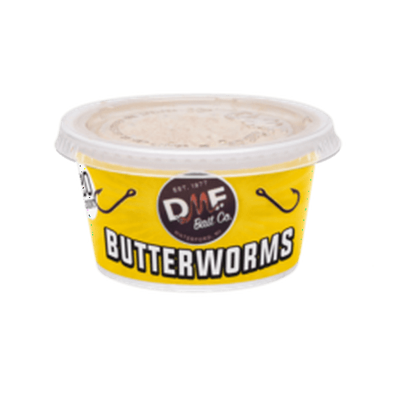 DMF Bait Co. Butterworms Live Bait for Pond Fish, 20 Count