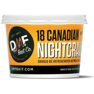 DMF Bait Co. Live Canadian Night Crawlers, Fish Bait, 18 Ct.