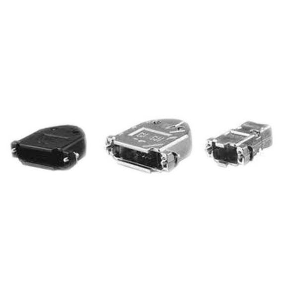 DMH-B-003 Connector 25 Position Two Piece Backshell Silver 180 Shielded, RoHS
