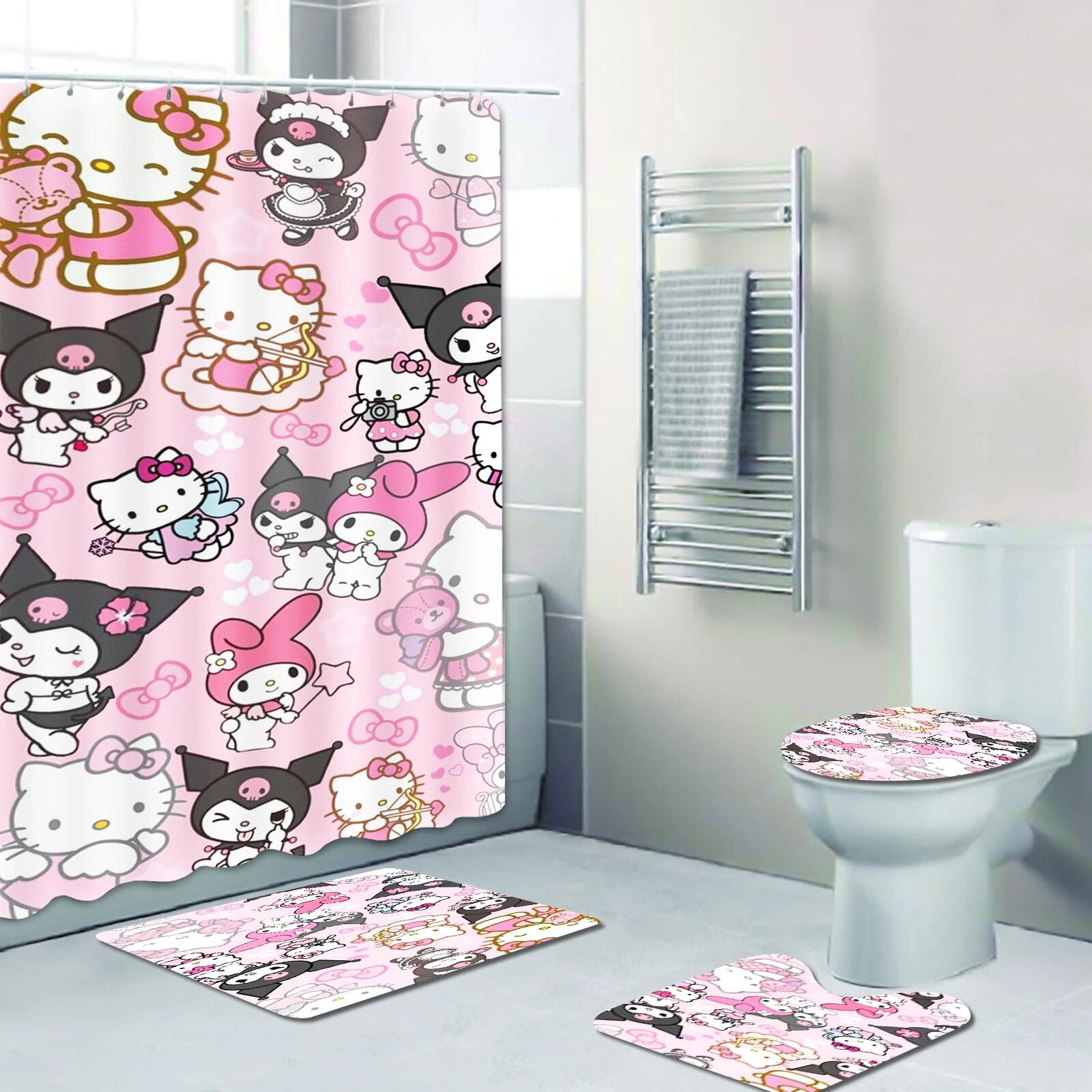 DMH Hello Kitty Sanrio Shower Bath Cartoon Anime Cute 100%Polyester ...