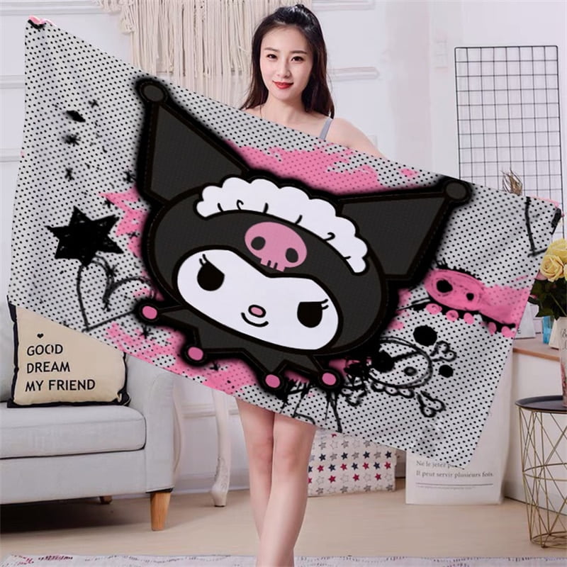 DMH Sanrio New Cartoon Kuromi Hello Kitty My Melody Cute Beach Towel ...