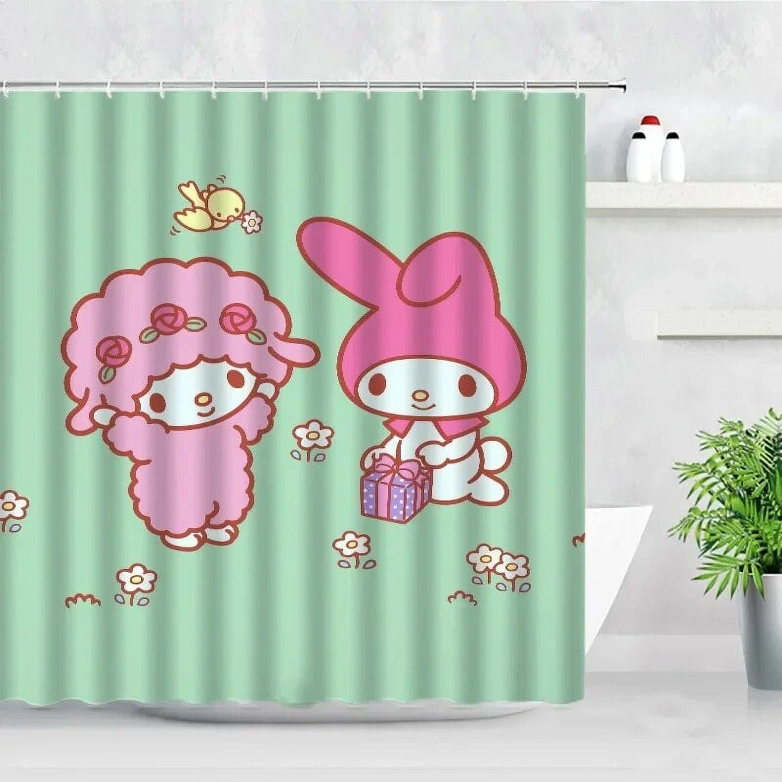 Dmh Sanrios Mymelody Cinnamoroll Kuromi Kawaii Cartoon Shower Curtains