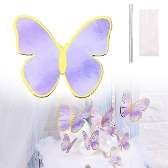 DMHW74S Cake Topper Anti Fall Innovative Lightweight Realistic Butterfly Baking Insert Card Decor