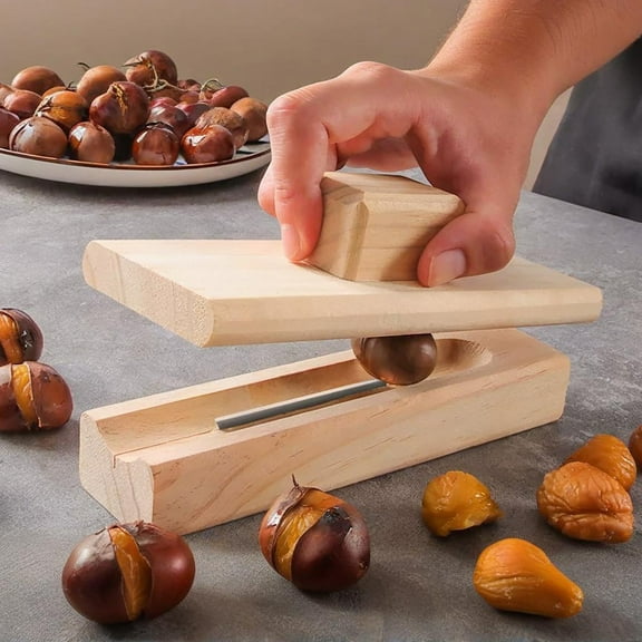 DMHW74S Chestnut Cutter And Strip Cutter Tool Easily Creates Perfect On Chestnuts. Ergonomic Wooden Kitchen Gadget.