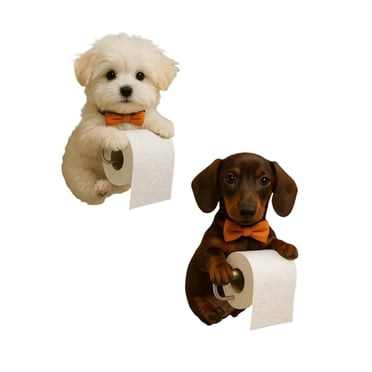 ME343 Cute Animal Toilet Paper Holder For Dogs, Bean Shiba