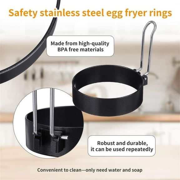 DMHW74S Egg Non Stick Ring Round Egg Pancake Maker Cooker Ring Cooking Tool For Frying McMuffin Or Shaping Eggs