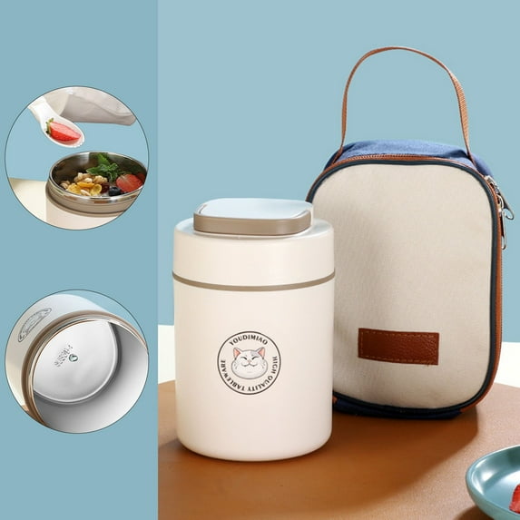 DMHW74S Insulated Soup Mug With Lid Portable Breakfast Cup For Students Stainless Leak Design For Soups Oatmeal And For