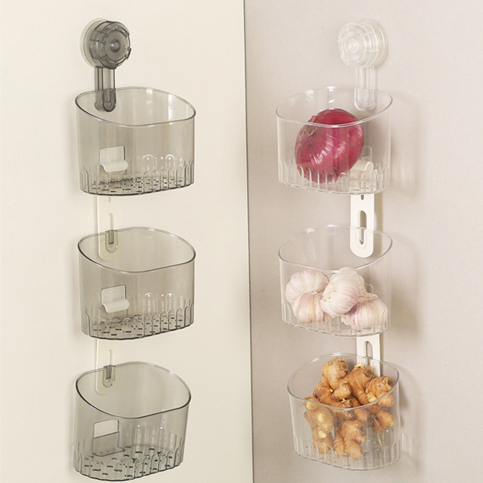 Suction Storage DMHW74S No Drill Bathroom Suction Storage Box Corrugated Suction Cup ...