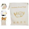 thumbnail image 1 of DMHW74S Wide Zipper Access Cotton & Beeswax Bread Bags For Reusable Natural Cotton Breads Bags Large Capacity & Portable For Bread, 1 of 8