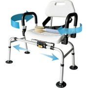 DMI 360° Max Comfort Swivel Shower Chair, Extra-Wide, 360 lb Capacity, Adjustable & Non-Slip, Padded Arms, BONUS back scrubber, FSA/HSA Eligible