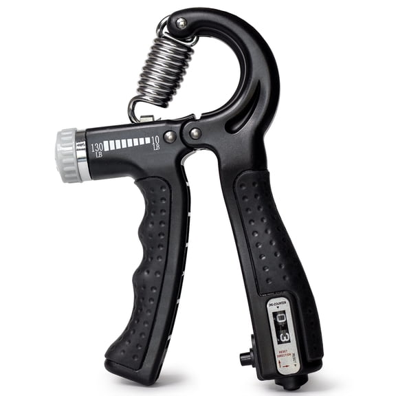 DMI Compact Hand Exercise Grip Strengtheners with Adjustable Weight Resistance from 10-130lbs, Grip Tracker keeps Track of Number of Squeezes, FSA & HSA Eligible, Set of 2