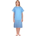 thumbnail image 1 of DMI Hospital Gown for Women or Men, Patient Gown, Back Tie and Side Tape Tie, 38 Inches Long, Blue, 12 Count, 1 of 3