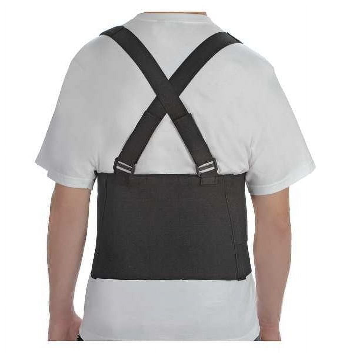 Black XL Industrial Back Support Belt with Detachable Suspenders
