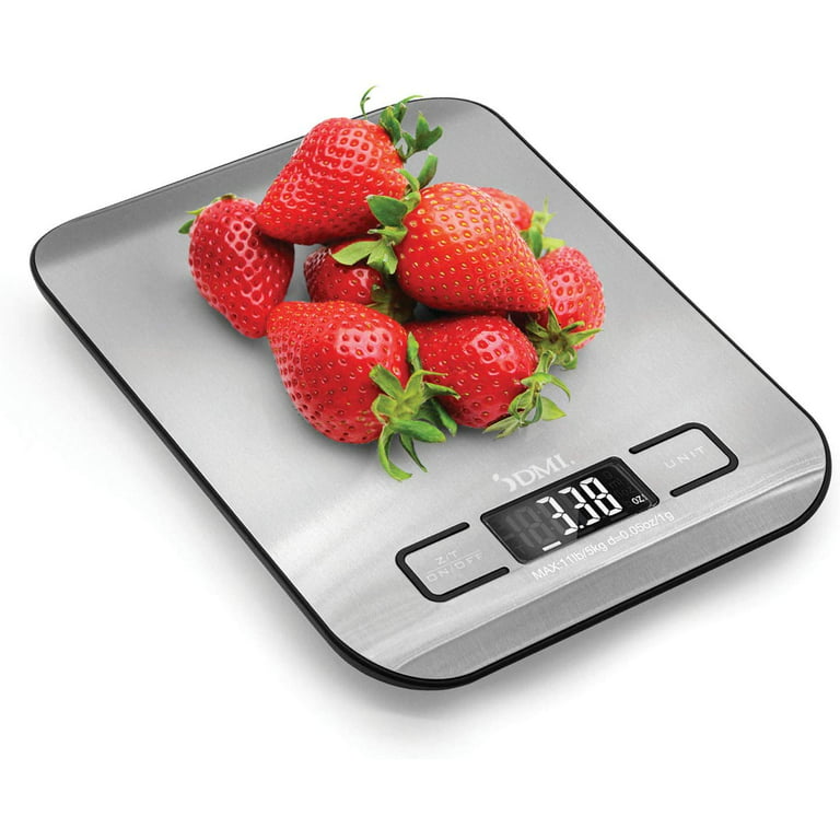 DMI - Digital Stainless Steel Kitchen Scale 5.7 x 7.3 in, Gray 