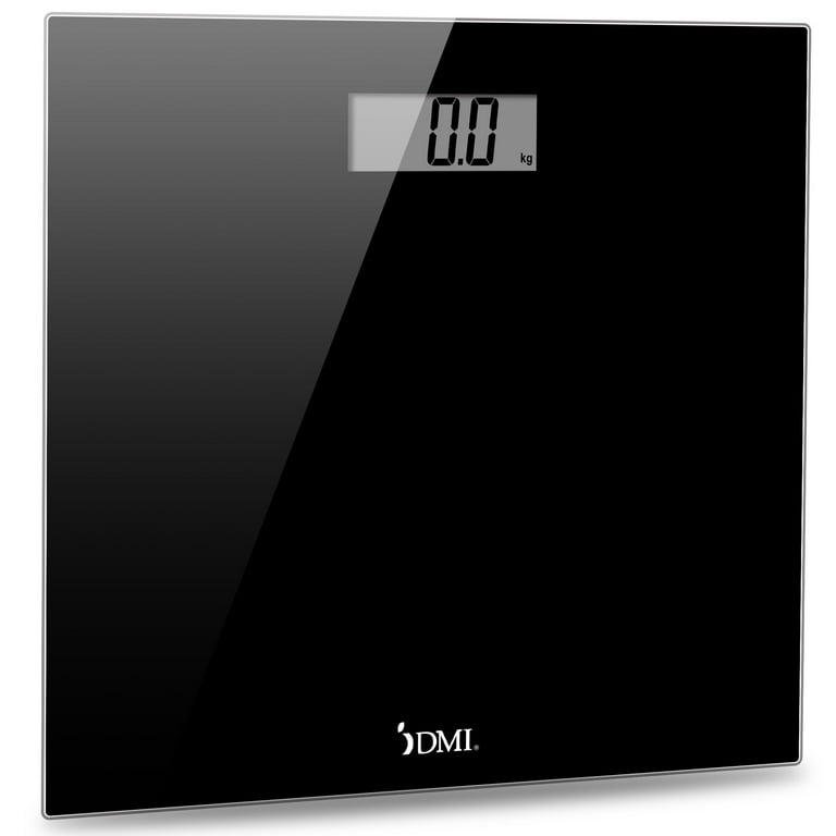 DMI Digital Talking Bathroom Scale, Sleek Tempered Glass, Clinically Accurate Measurements, Large LCD Screen, 440 lb. Weight Capacity