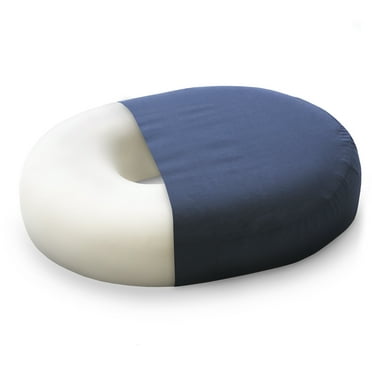 DMI Donut Pillow for Tailbone Pain, Hemorrhoids, Sciatica, Prostate, Pregnancy and Post Partum Includes Removable Cover, 18 Inches, Navy