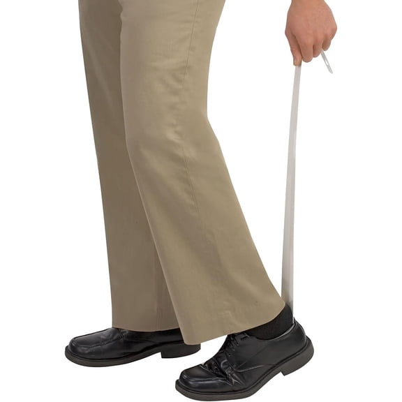 DMI Extra Long Handled Steel No Bend Shoe Horn, 24 inches, White