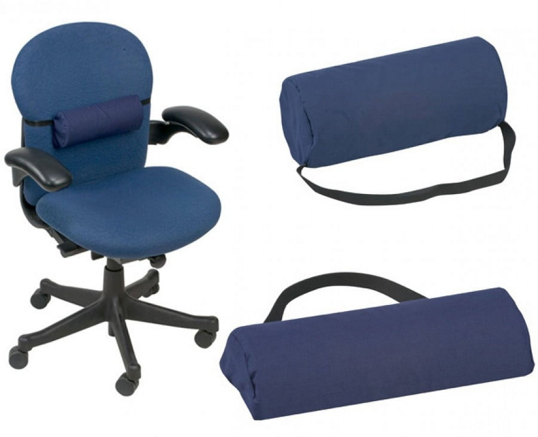 Navy Foam Lumbar Support Roll Pillow with Strap