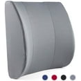 thumbnail image 1 of DMI Lumbar Support Pillow for Chair to Assist with Back Support with Removable Washable Cover and Firm Insert to Ease Lower Back Pain while Improving Posture, 14 x 13 x 5, Contoured Foam, Elite, Gray, 1 of 5