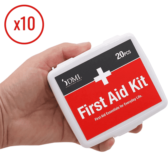 DMI Mini 20-Piece First-Aid Kit, 10 Kits (200 total pieces)