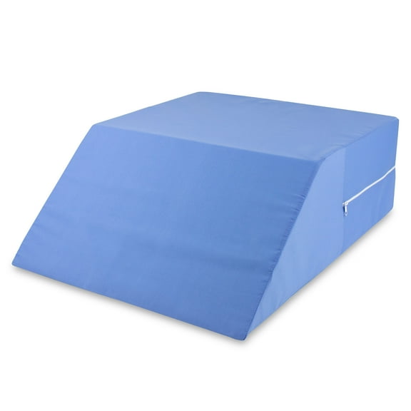 DMI Ortho Bed Wedge Elevated Leg Pillow, Supportive Foam Wedge Pillow for Elevating Legs, Improved Circulation, Reducing Back Pain and More, 8" X 20" X 24", Blue