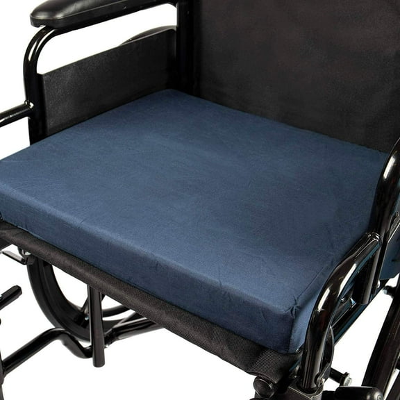 DMI Polyfoam Wheelchair Cushion, Standard, Navy, 16" x 18" x 2"